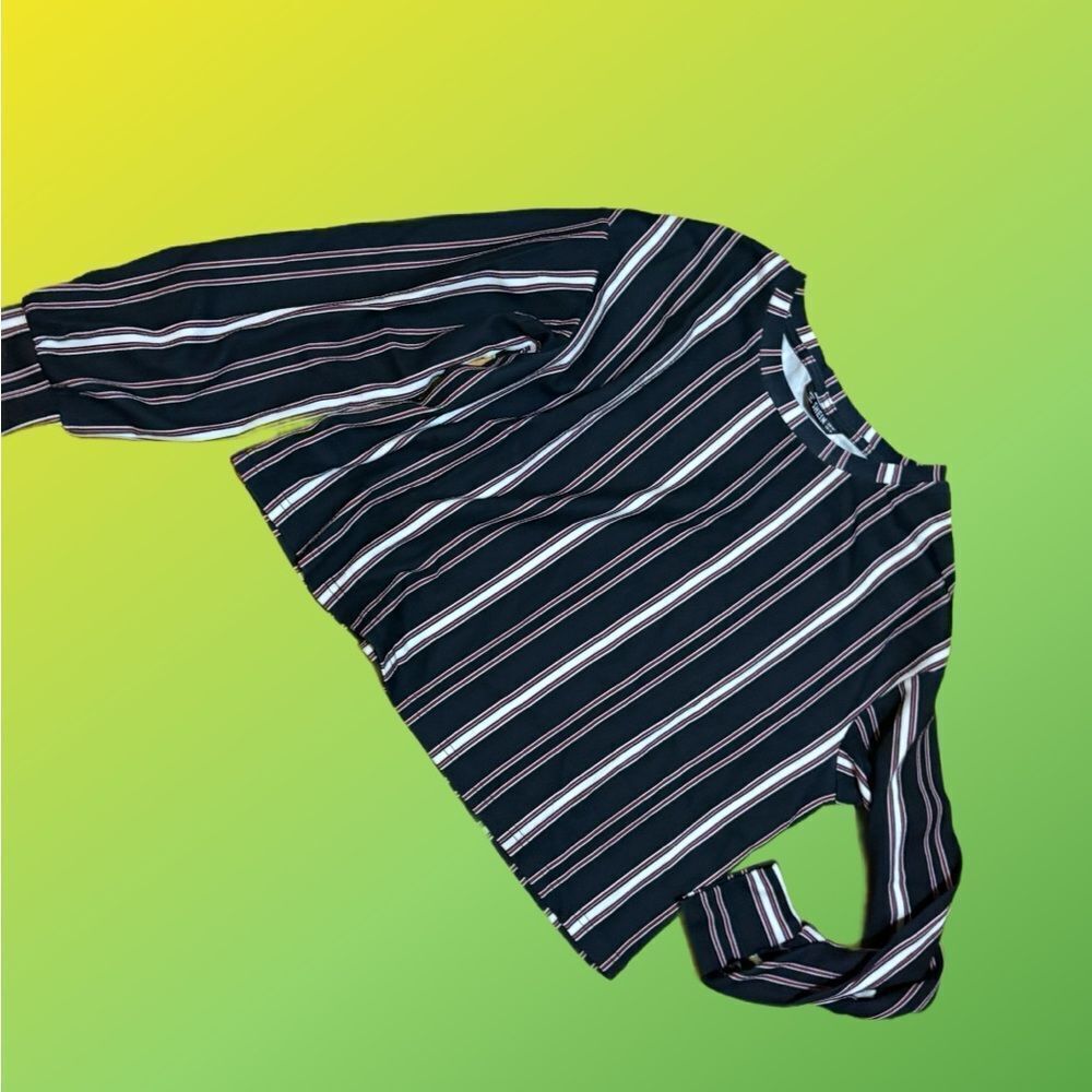 SHEIN Black and White Striped Top
